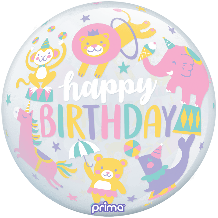 20” Round Birthday Pastel Circus Sphere