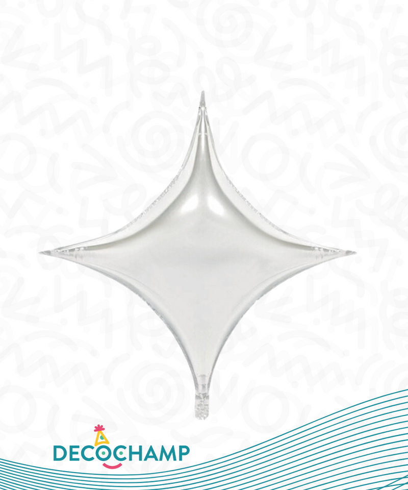 5 Pc Deco Star Point Foil Balloon 18" Silver