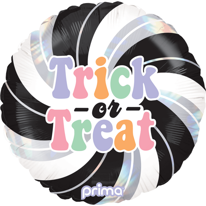 18" Round Trick-or-Treat Holographic Swirl