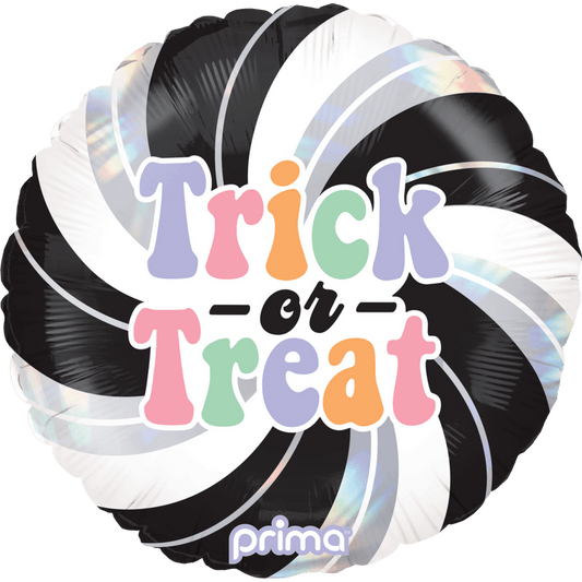18" Round Trick-or-Treat Holographic Swirl