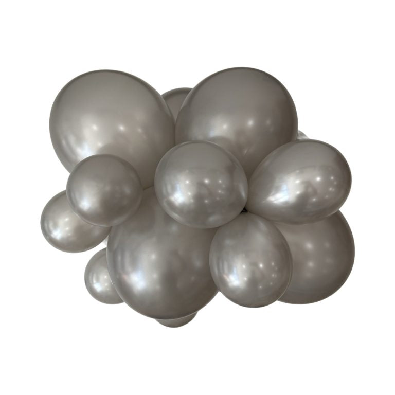 591 Pearl Silver Bululu Latex Balloons