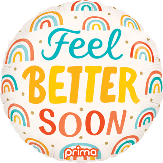 9" Round Feel Better Soon Rainbows (6 PCS)