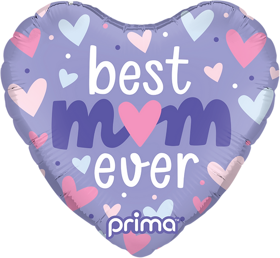 9" Heart Best Mom Ever Pastel Hearts (6 PCS)