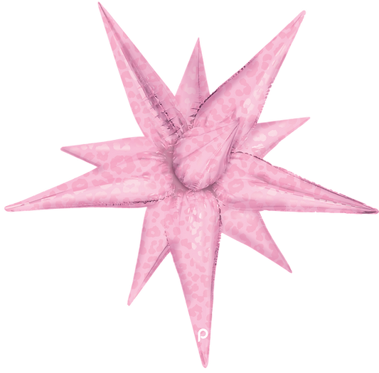 26" Light Pink Matte & Shiny Leopard Print Starburst