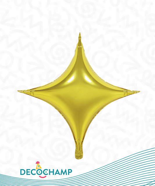 5 Pc Deco Star Point Foil Balloon 18" Gold