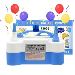 Mini Electric Balloon Pump 600W Balloon Blower Inflator with Dual Nozzle Blue and White - Light Blue