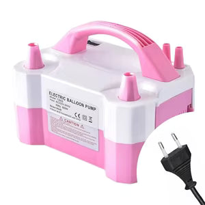 Mini Electric Balloon Pump 600W Balloon Blower Inflator with Dual Nozzle Pink and White - Light Pink