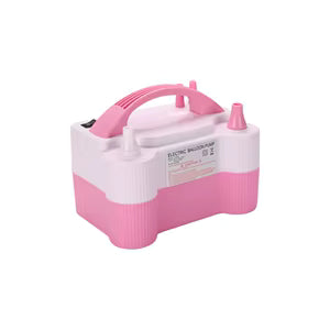 Mini Electric Balloon Pump 600W Balloon Blower Inflator with Dual Nozzle Pink and White - Light Pink