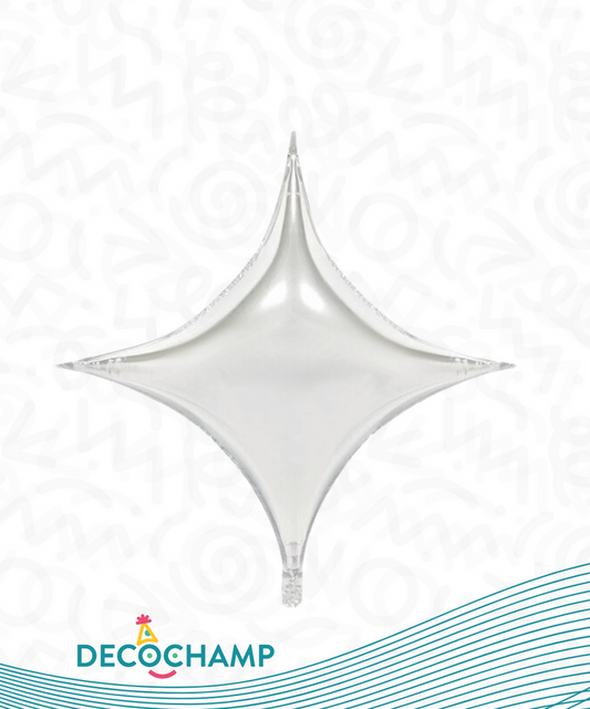 5 Pc Deco Star Point Foil Balloon 18" Silver
