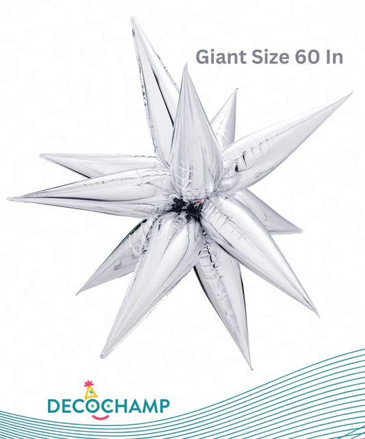 60" Giant Starburst 3D by Deco Champ (Silver)